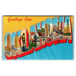 Vintage Oklahoma Large Letter Chrome Postcard by James Teterick Co.